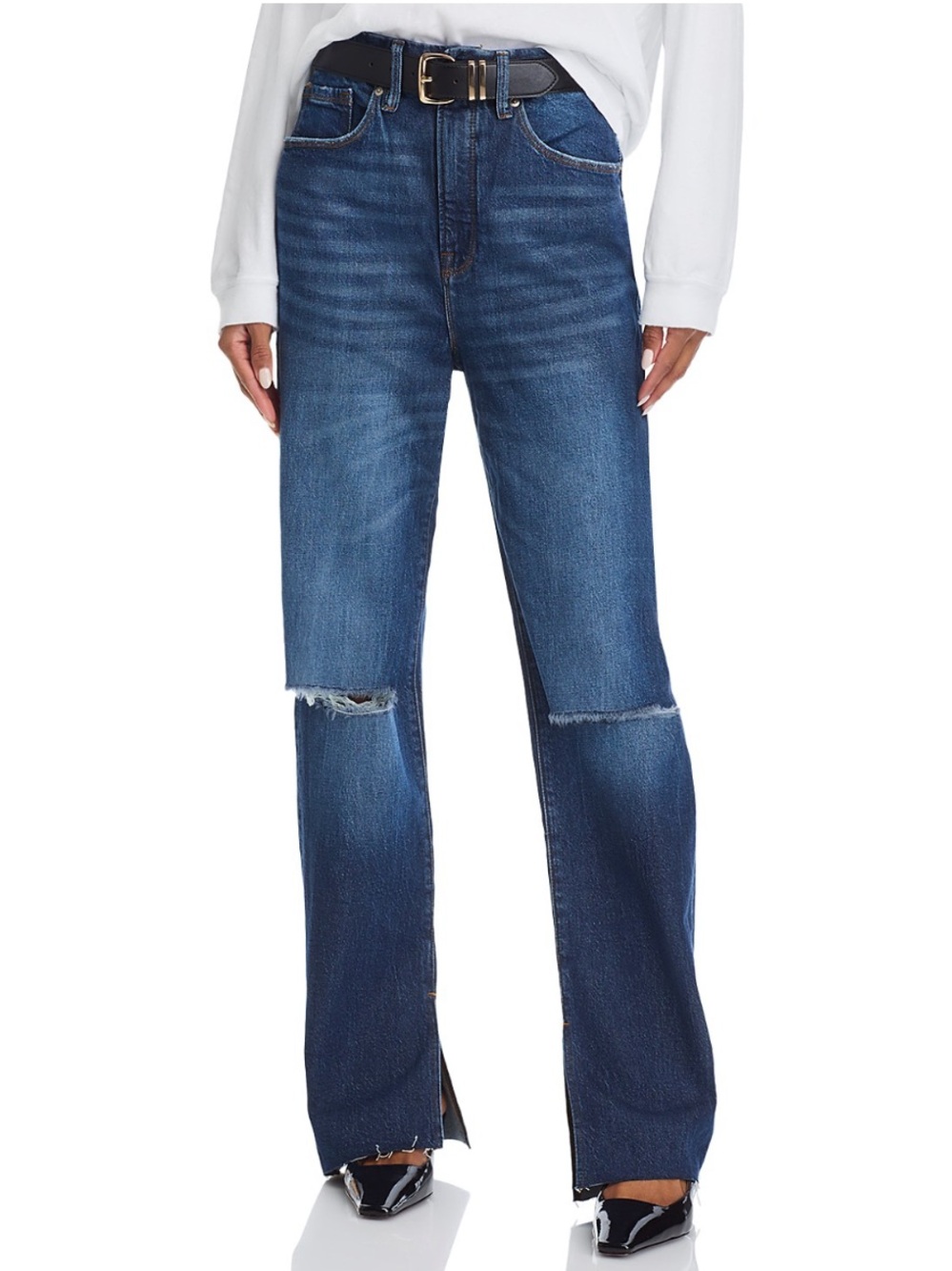 GOOD AMERICAN Good Boy High Rise Straight Jeans in Indigo705! NWT Size 18